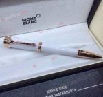 Mont Blanc Princess Monaco Rose Gold Clip White Barrel Ballpoint Pen